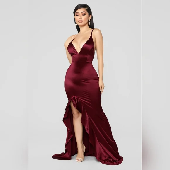 Fashion Nova | Dresses | Nwt Fashion Nova Temporary Love Satin Mermaid Dress Wine Size L | Poshmark Fashion Nova | Dresses | Nwt Fashion Nova Temporary Love Satin Mermaid Dress Wine Size L | Poshmark